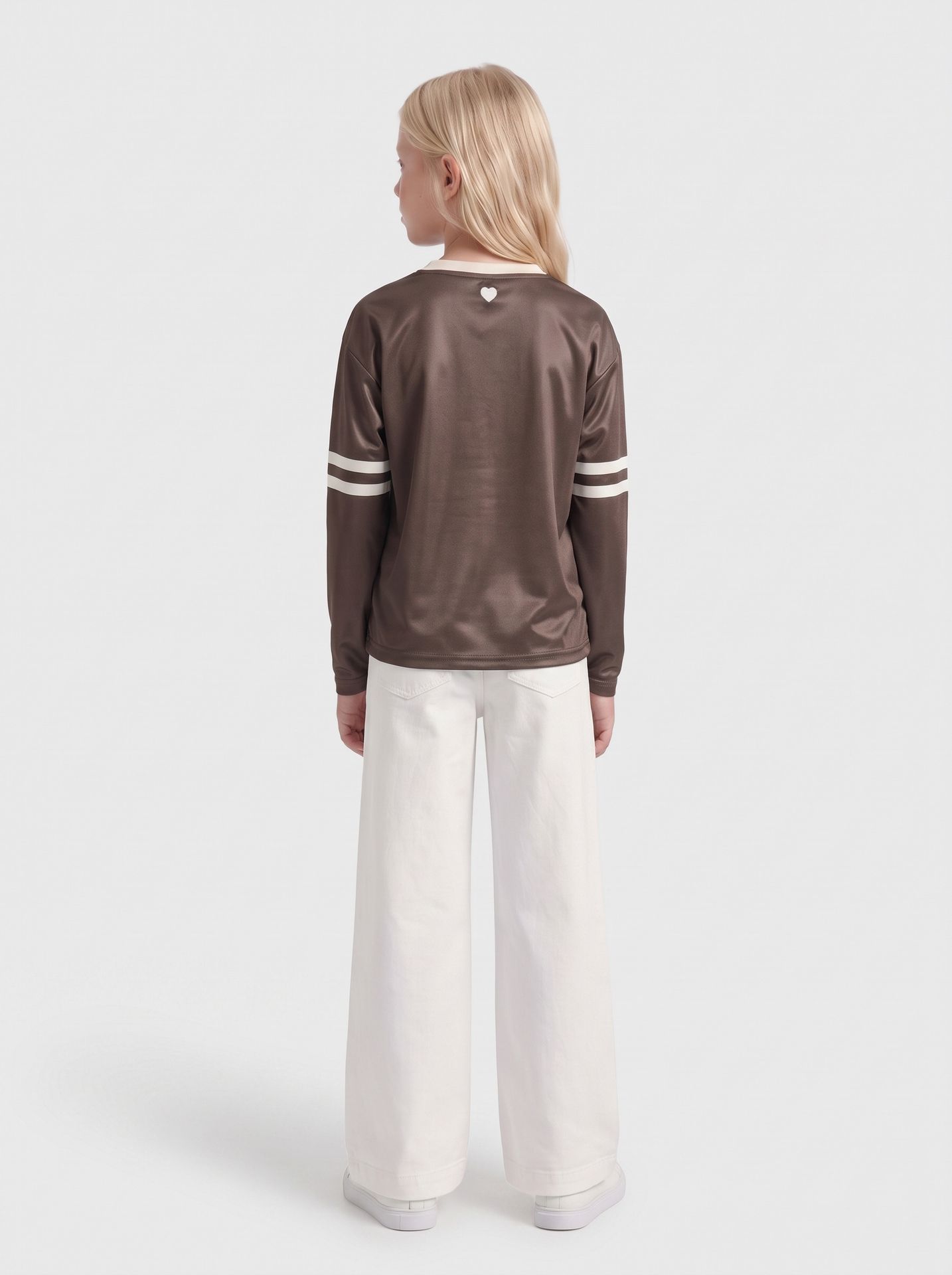 Kids Only KOGLULU L/S V-NECK SPORTY TOP CS JR Bracken/Nice stripes cloud dancer 2900169639029