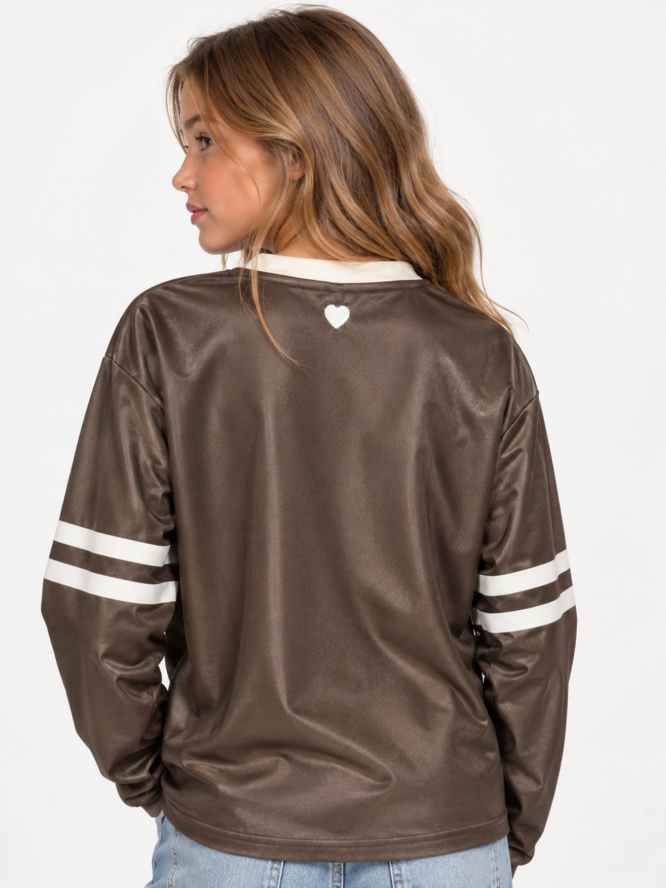 Kids Only KOGLULU L/S V-NECK SPORTY TOP CS JR Bracken/Nice stripes cloud dancer 2900169639029