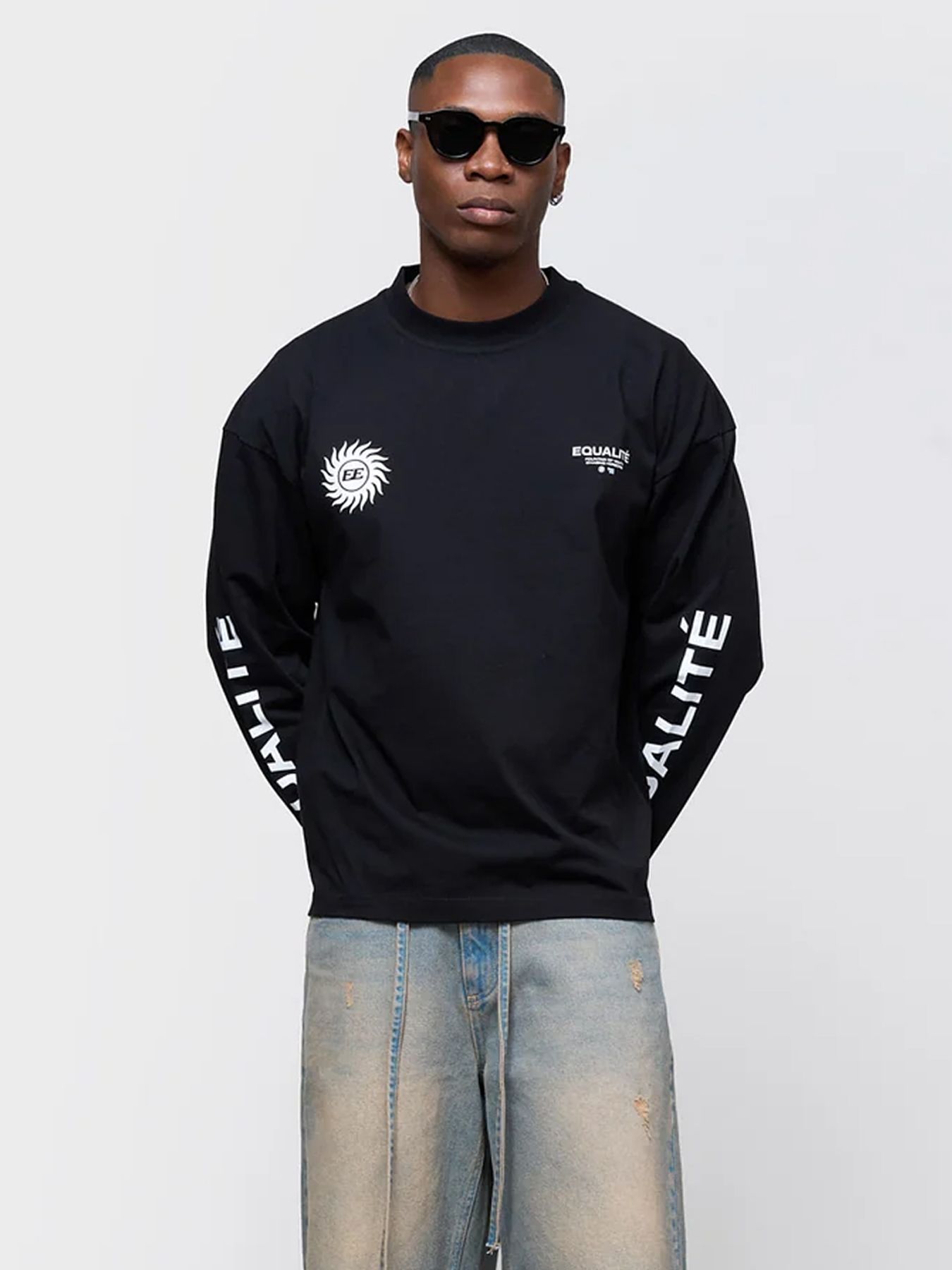 Equalité Sunny Longsleeve tee black/white 00120105-BLAWHI