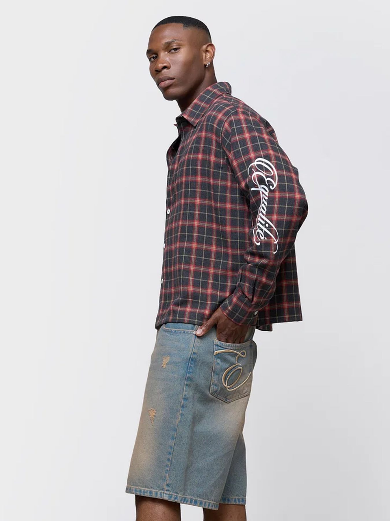 Equalité Flannel shirt Antracite/red 2900169695049