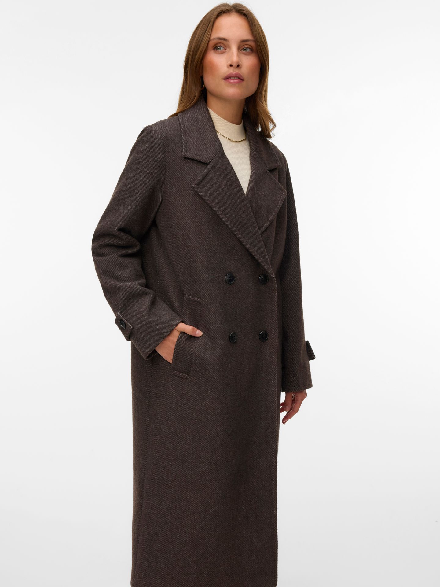Vero Moda VMEVA LONG COAT NOOS Chocolate Torte/MELANGE 2900169702044