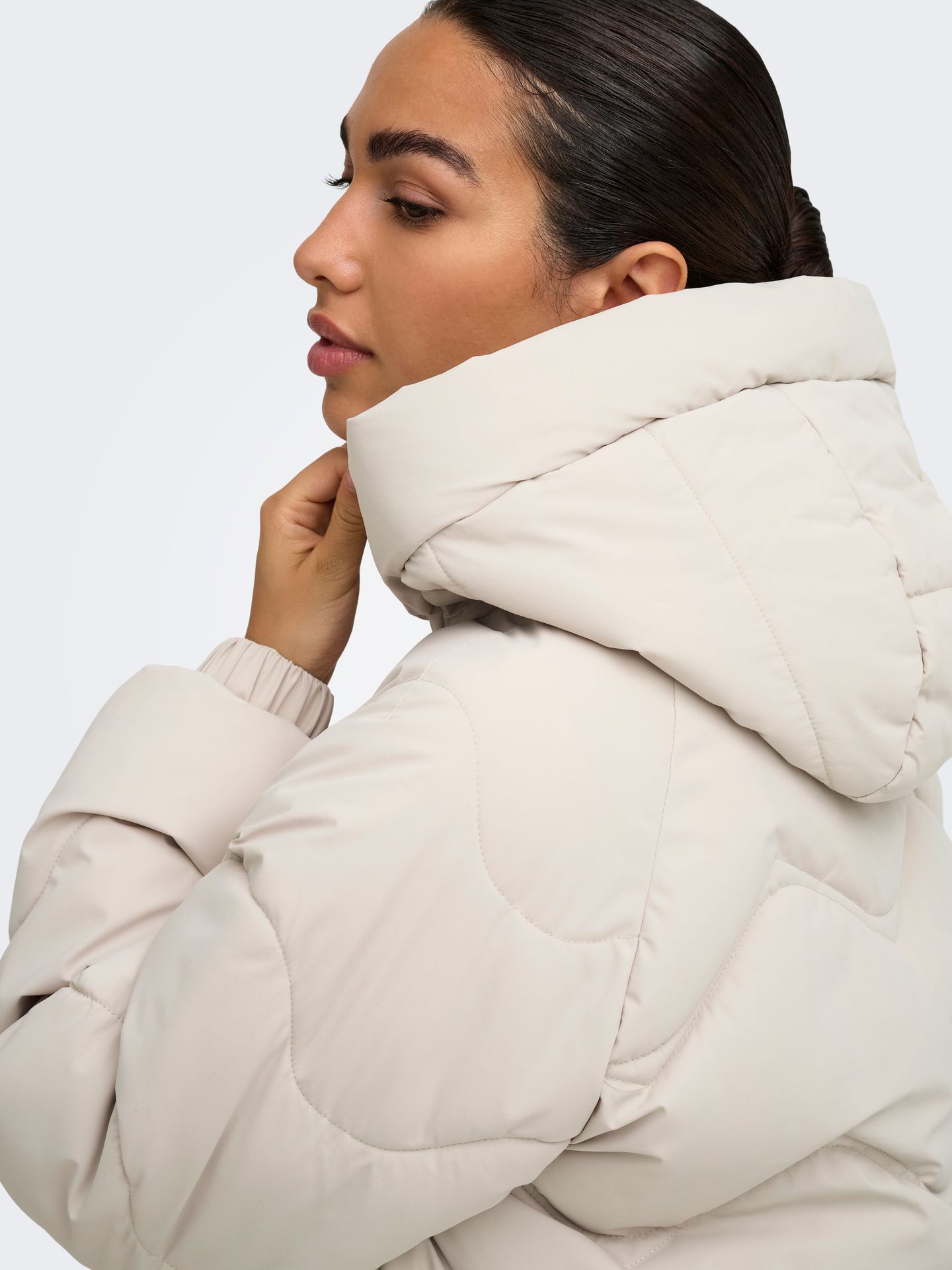 JDY JDYPOWER SHORT HOOD PUFFER OTW HAB Silver Lining 2900169703010