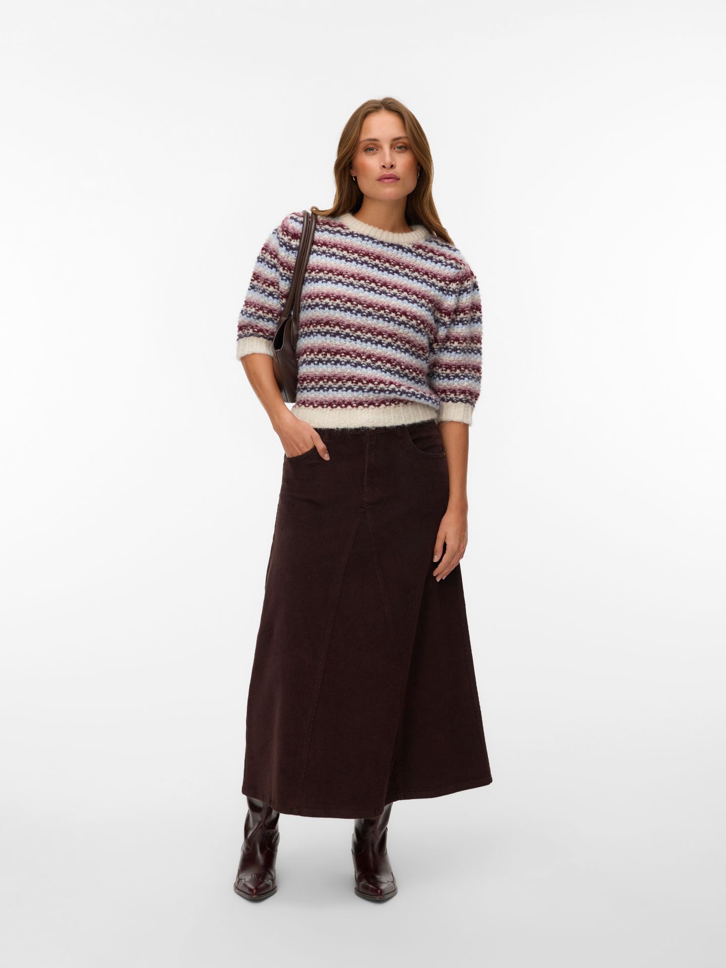 Vero Moda VMCELLA 2/4 O-NECK PULLOVER BOO Birch/W. BOSHURUS 2900169709012