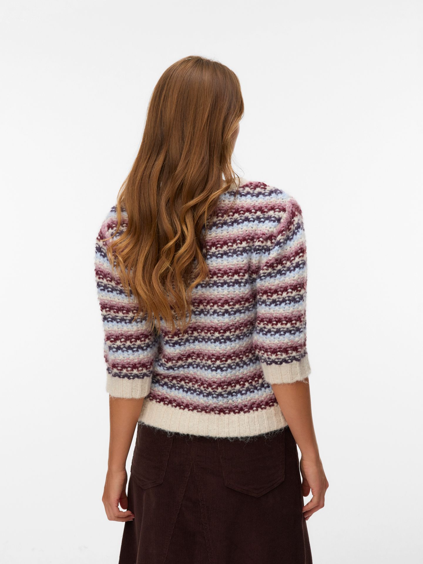 Vero Moda VMCELLA 2/4 O-NECK PULLOVER BOO Birch/W. BOSHURUS 2900169709012