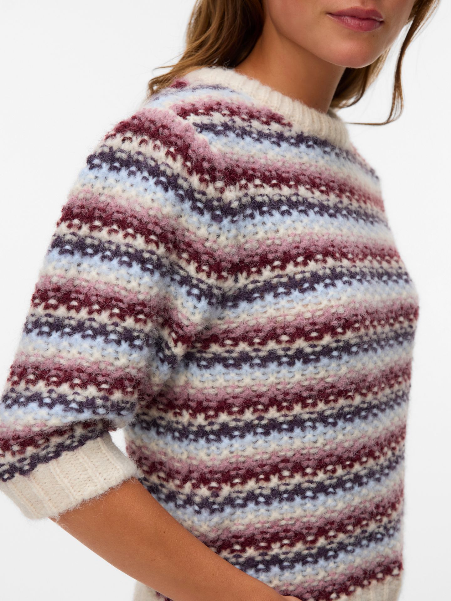 Vero Moda VMCELLA 2/4 O-NECK PULLOVER BOO Birch/W. BOSHURUS 2900169709012