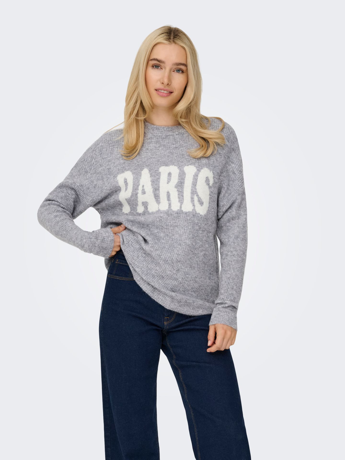 Only ONLJERICO L/S PULLOVER KNT NOOS Grey Melange/CD PARIS 2900169712012