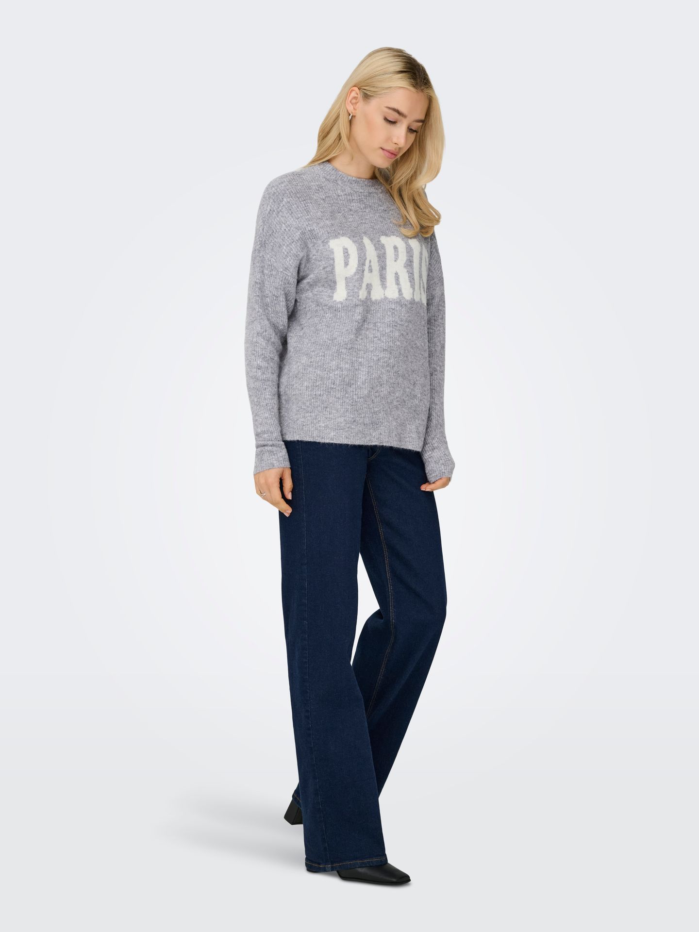 Only ONLJERICO L/S PULLOVER KNT NOOS Grey Melange/CD PARIS 2900169712012
