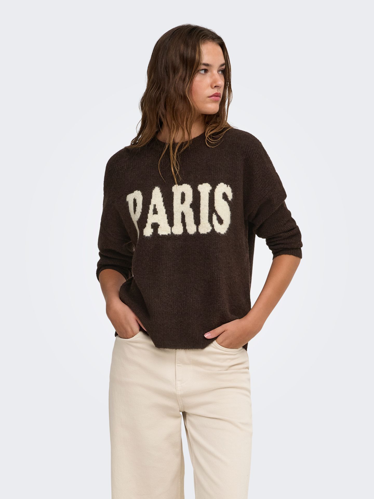 Only ONLJERICO L/S PULLOVER KNT NOOS Coffee Bean/Sandshell PARIS 2900170194036