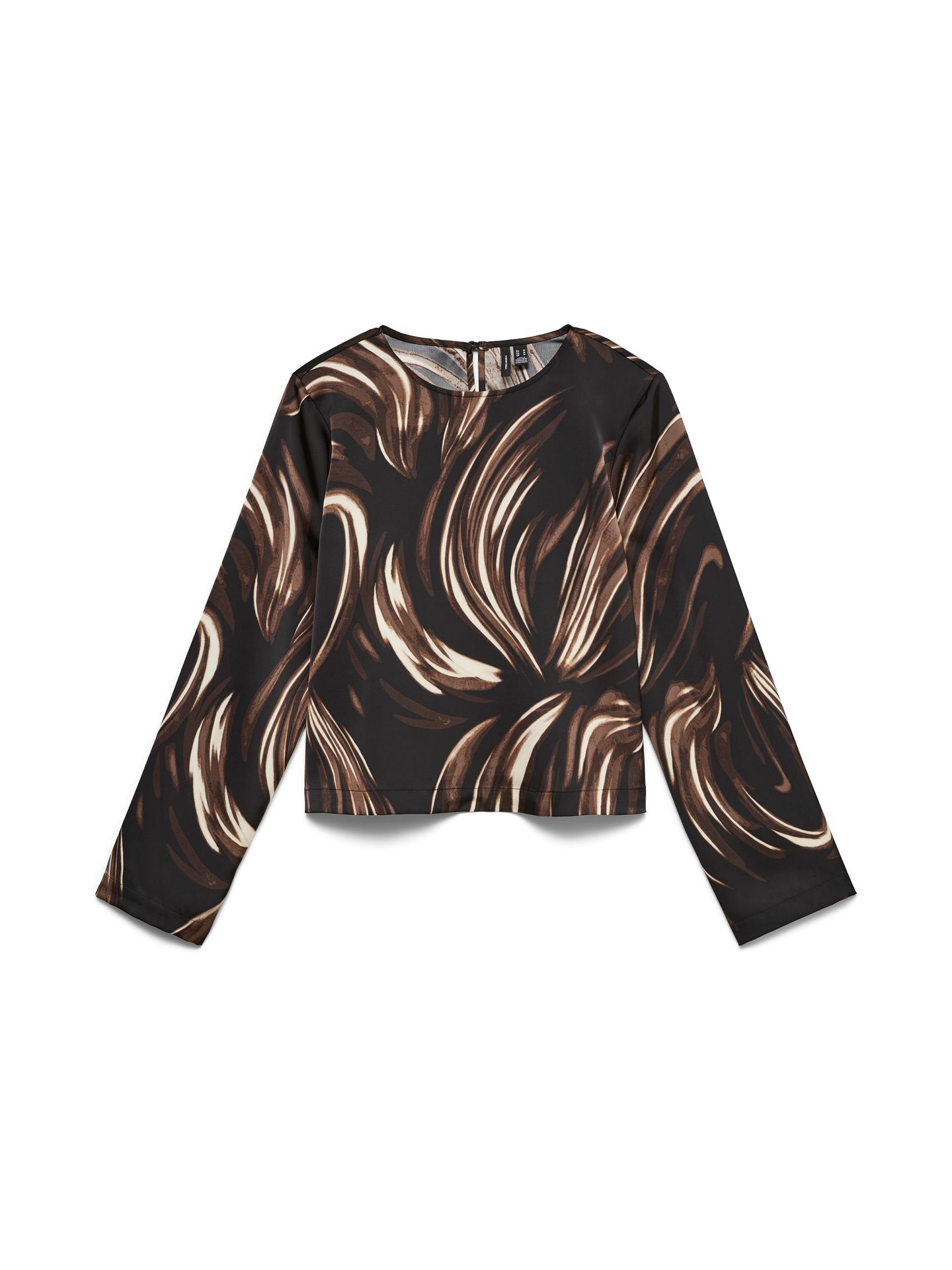 Vero Moda VMMIRO L/S O-NECK SHORT TOP WVN Black/COATED 00120123-EKA26011400000116