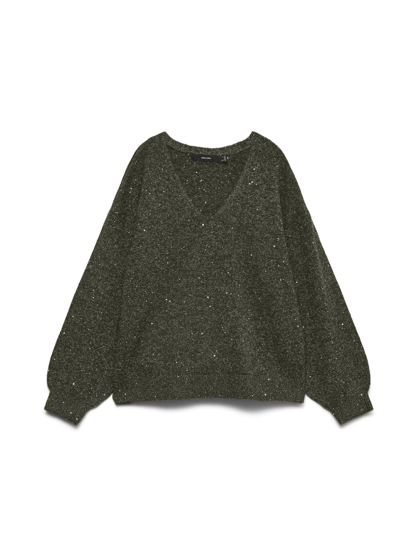 Vero Moda VMDEMI LS V-NECK PULLOVER BOO Forest Night/(CL067) W. SILVER SEQU 00120125-EKA26011400003751