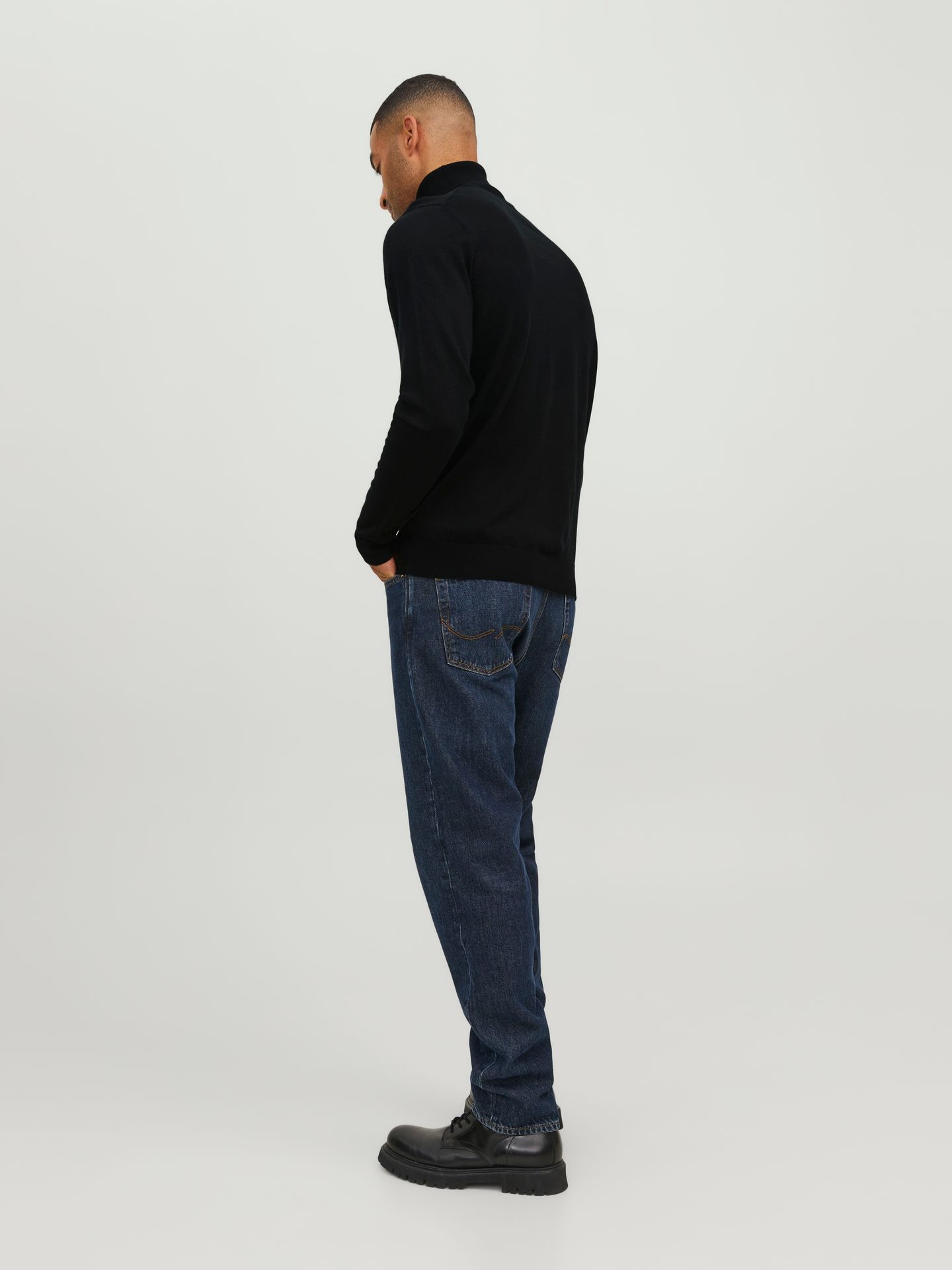 Jack & Jones JJMERINO KNIT ROLL NECK Black 2900169729058