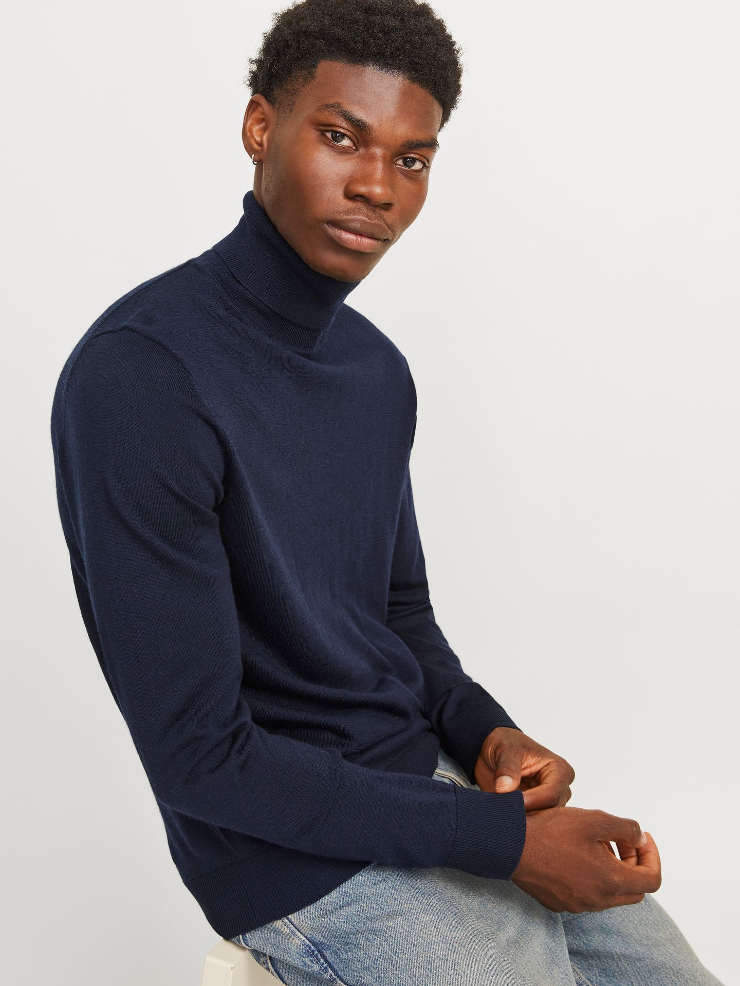 Jack & Jones JJMERINO KNIT ROLL NECK Night Sky 2900169743023