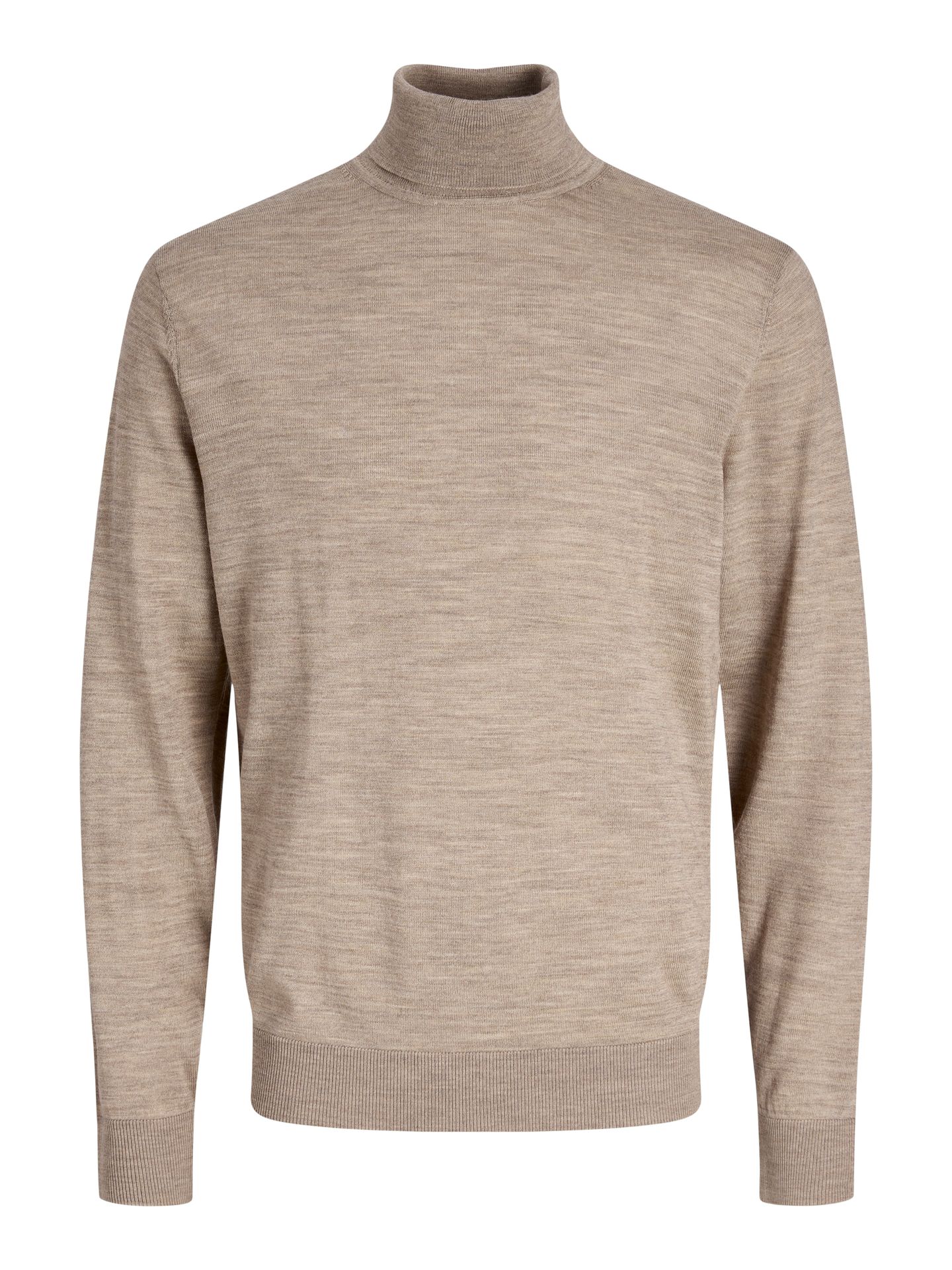Jack & Jones JJMERINO KNIT ROLL NECK Greige/Melange 00120126-EKA26011400003752