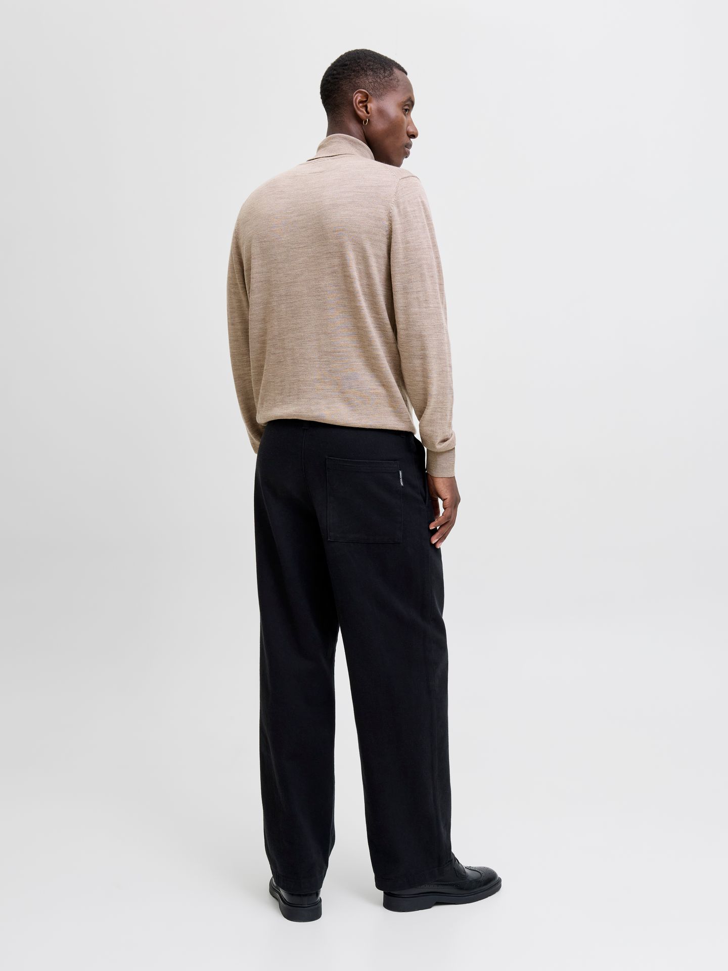 Jack & Jones JJMERINO KNIT ROLL NECK Greige/Melange 2900169734045