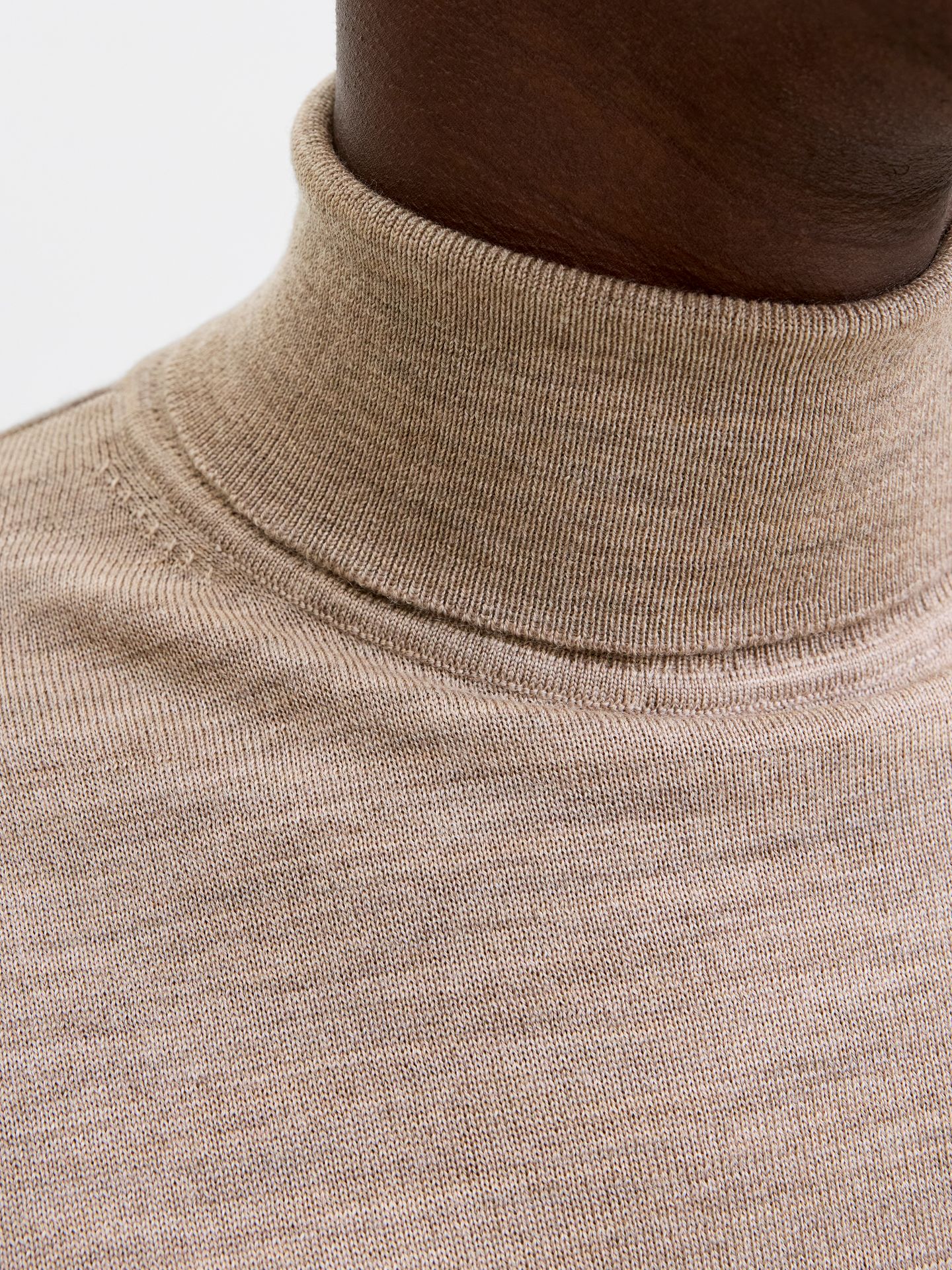 Jack & Jones JJMERINO KNIT ROLL NECK Greige/Melange 2900169734045