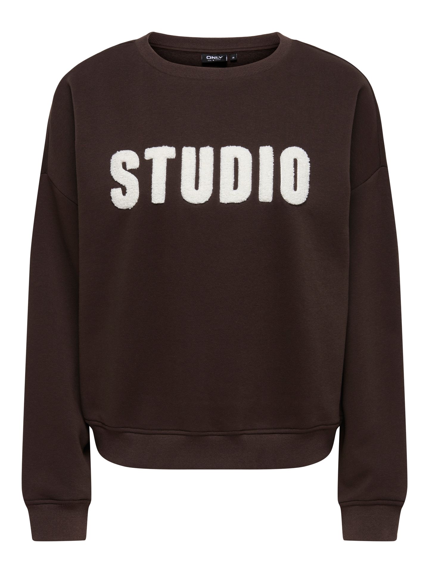 Only ONLSWEAT LIFE L/S CREW O.SIZE STATE Coffee Bean/STUDIO - TERRY EMB. 00120129-EKA26011400003755
