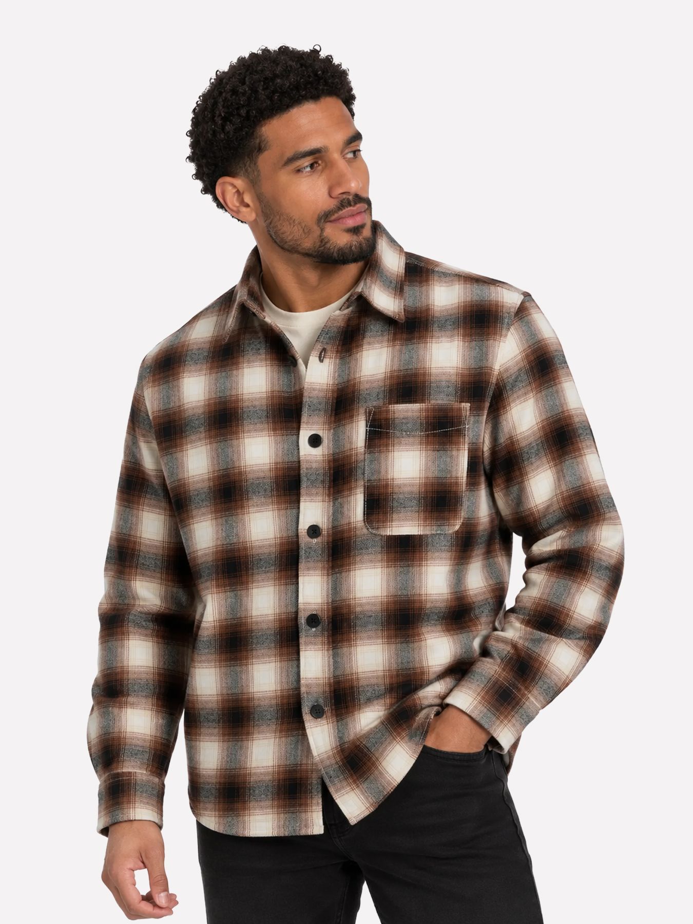 Jack & Jones JJCAMDEN FLANNEL SHIRT LS Black 00120130-EKA26011400000232