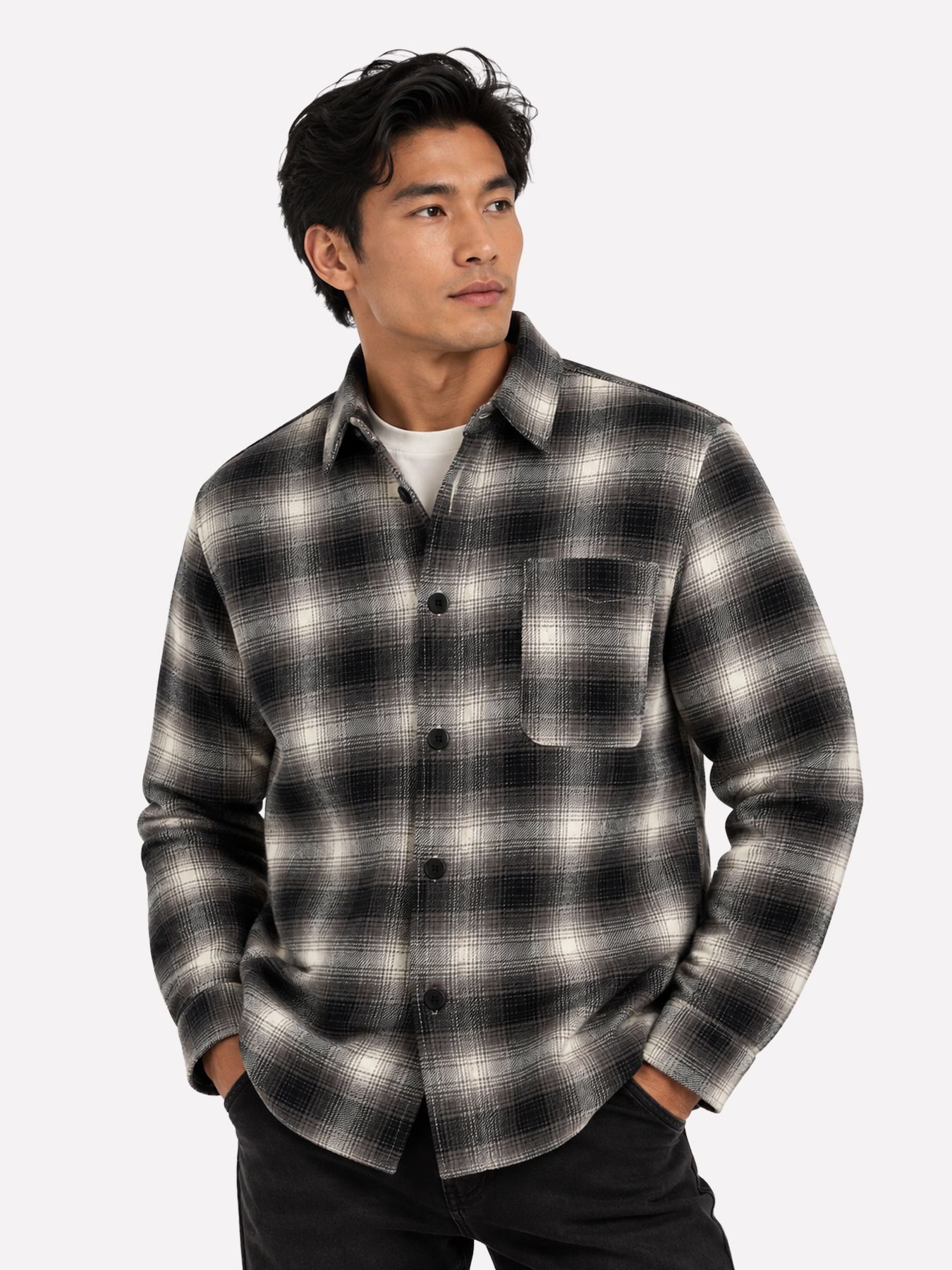 Jack & Jones JJCAMDEN FLANNEL SHIRT LS Asphalt 00120130-EKA26011400000711