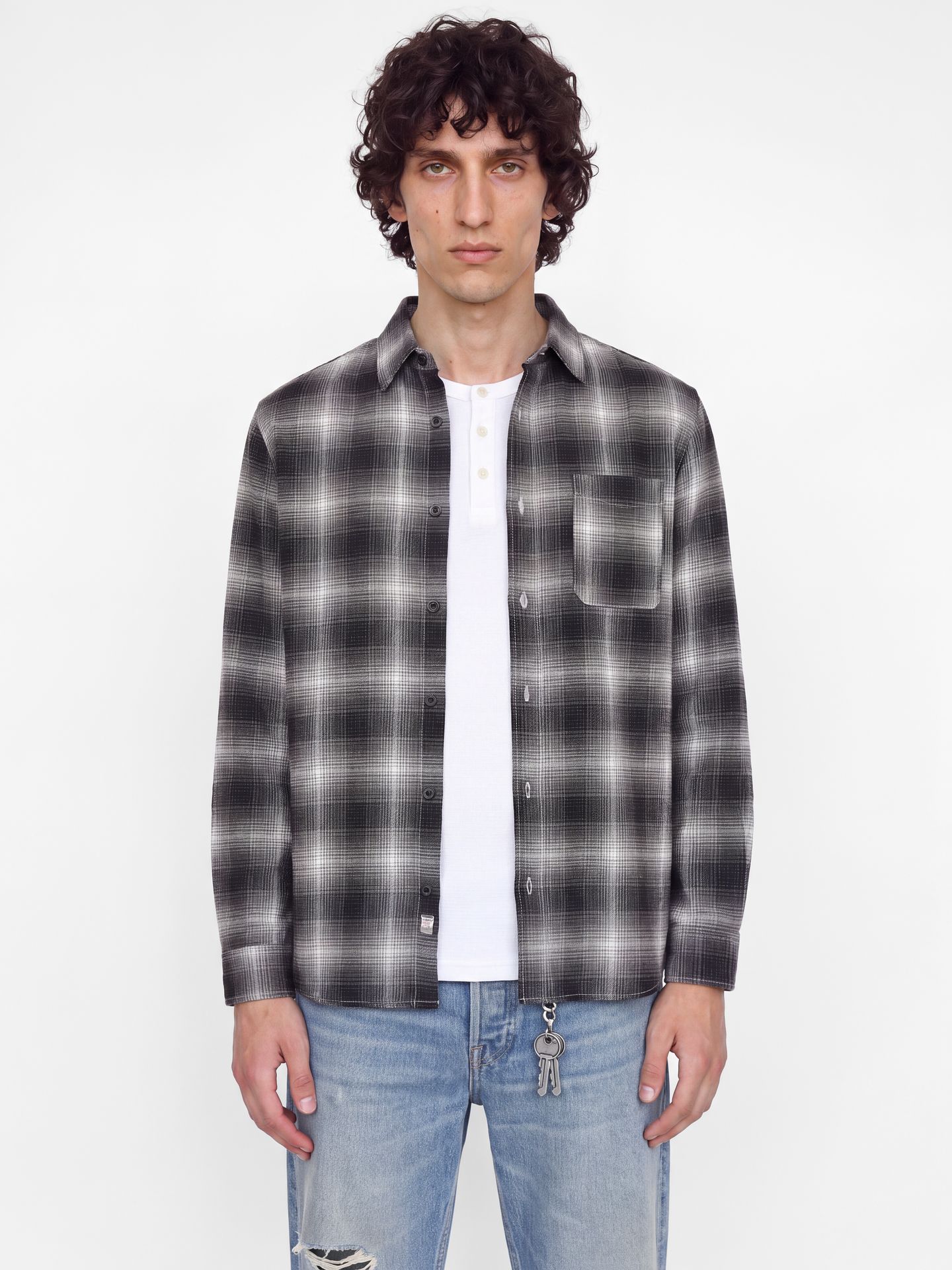 Jack & Jones JJCAMDEN FLANNEL SHIRT LS Asphalt 00120130-EKA26011400000711
