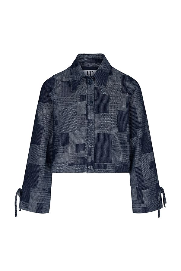 Lofty Manner Blouse Ilja - Patchwork Straight 409 mid blue 00120153-EKA26013300000097