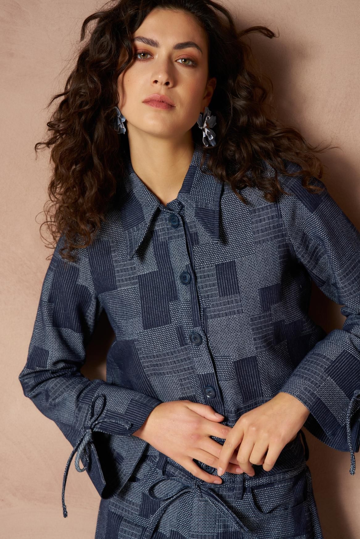 Lofty Manner Blouse Ilja - Patchwork Straight 409 mid blue 2900169782060