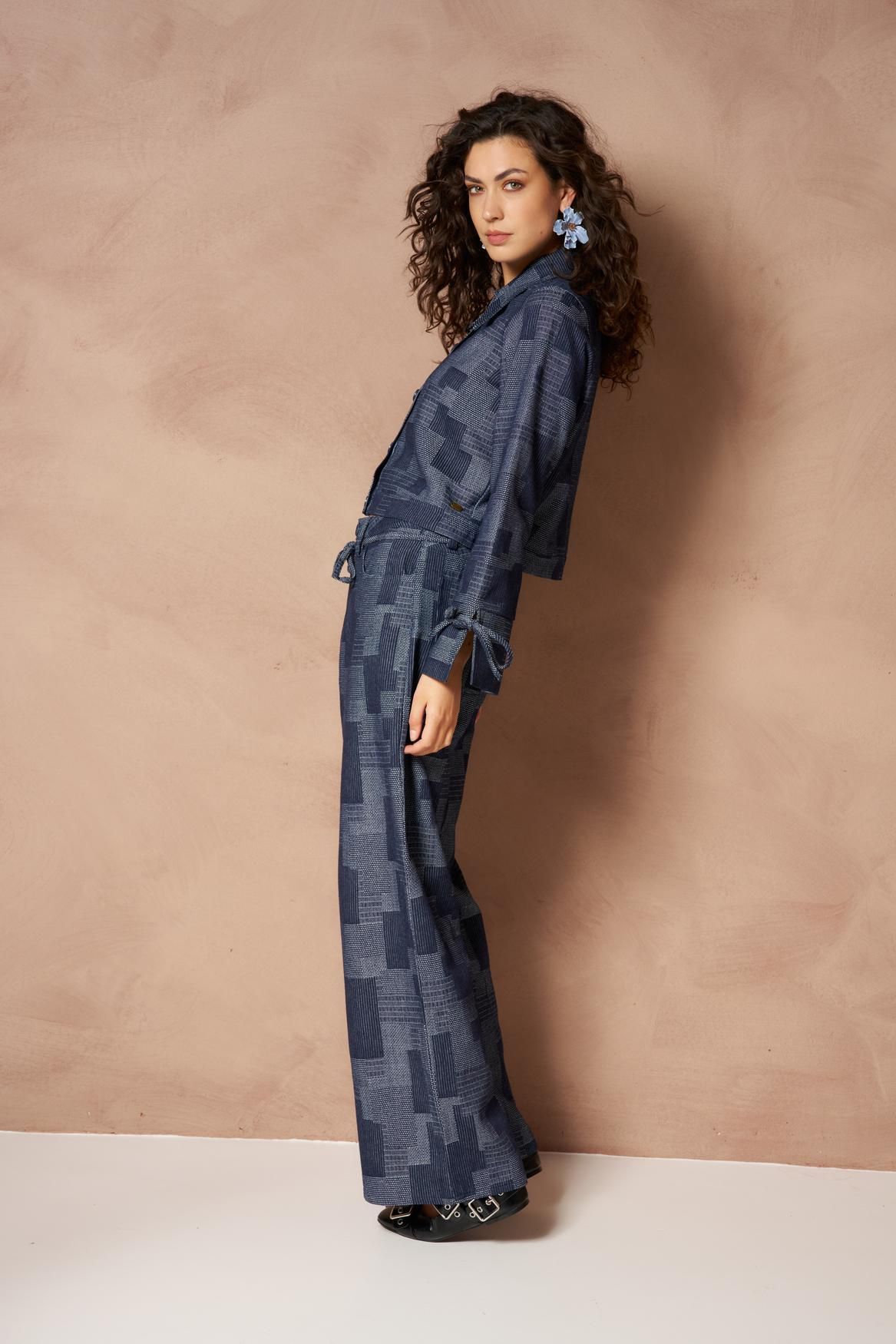 Lofty Manner Blouse Ilja - Patchwork Straight 409 mid blue 2900169782060