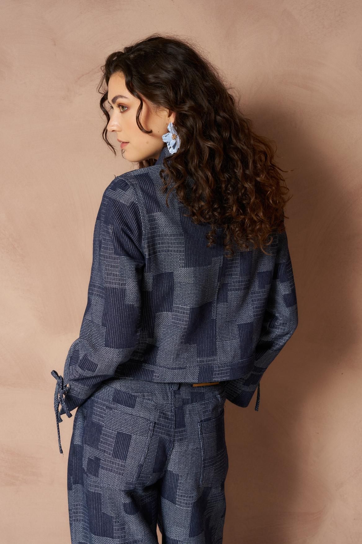 Lofty Manner Blouse Ilja - Patchwork Straight 409 mid blue 2900169782060