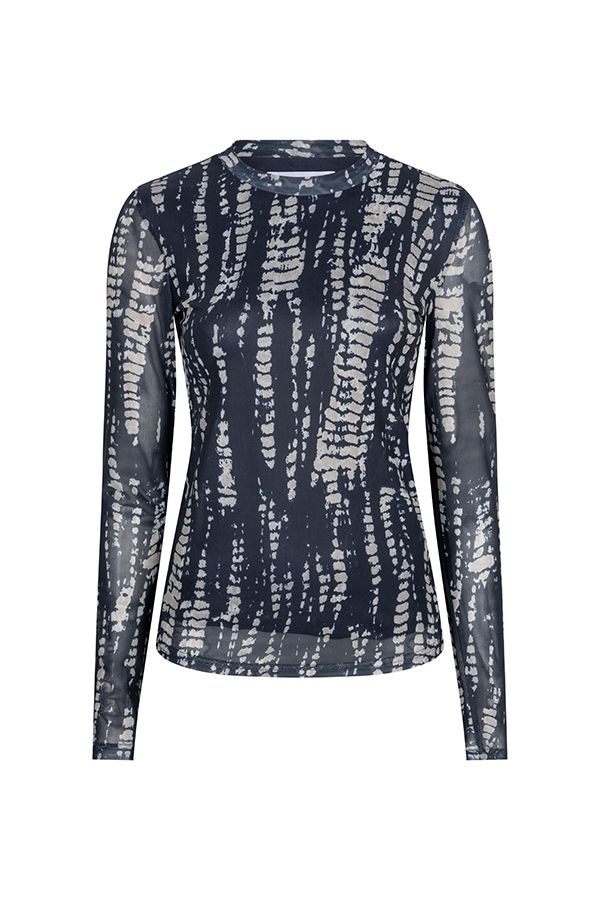 Lofty Manner Top Iniko - Abstract Mesh 410 dark blue 00120155-EKA26013300000096