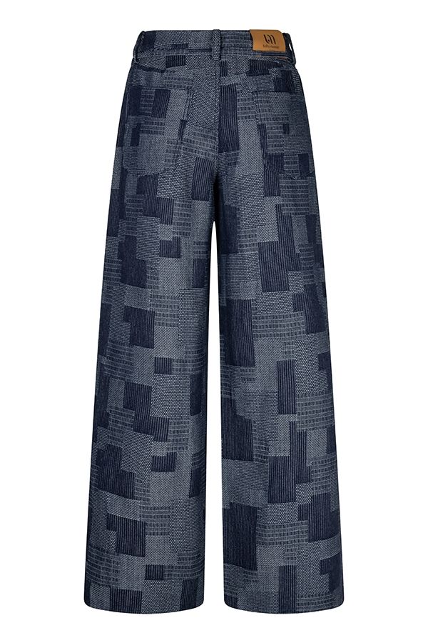 Lofty Manner Pant Inoa - Denim Patchwork 409 mid blue 2900169789076