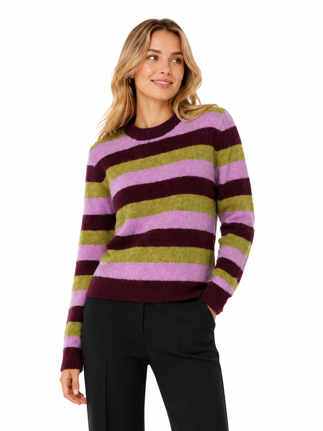 Ydence Knitted sweater aurora Aubergine 00120171-P2