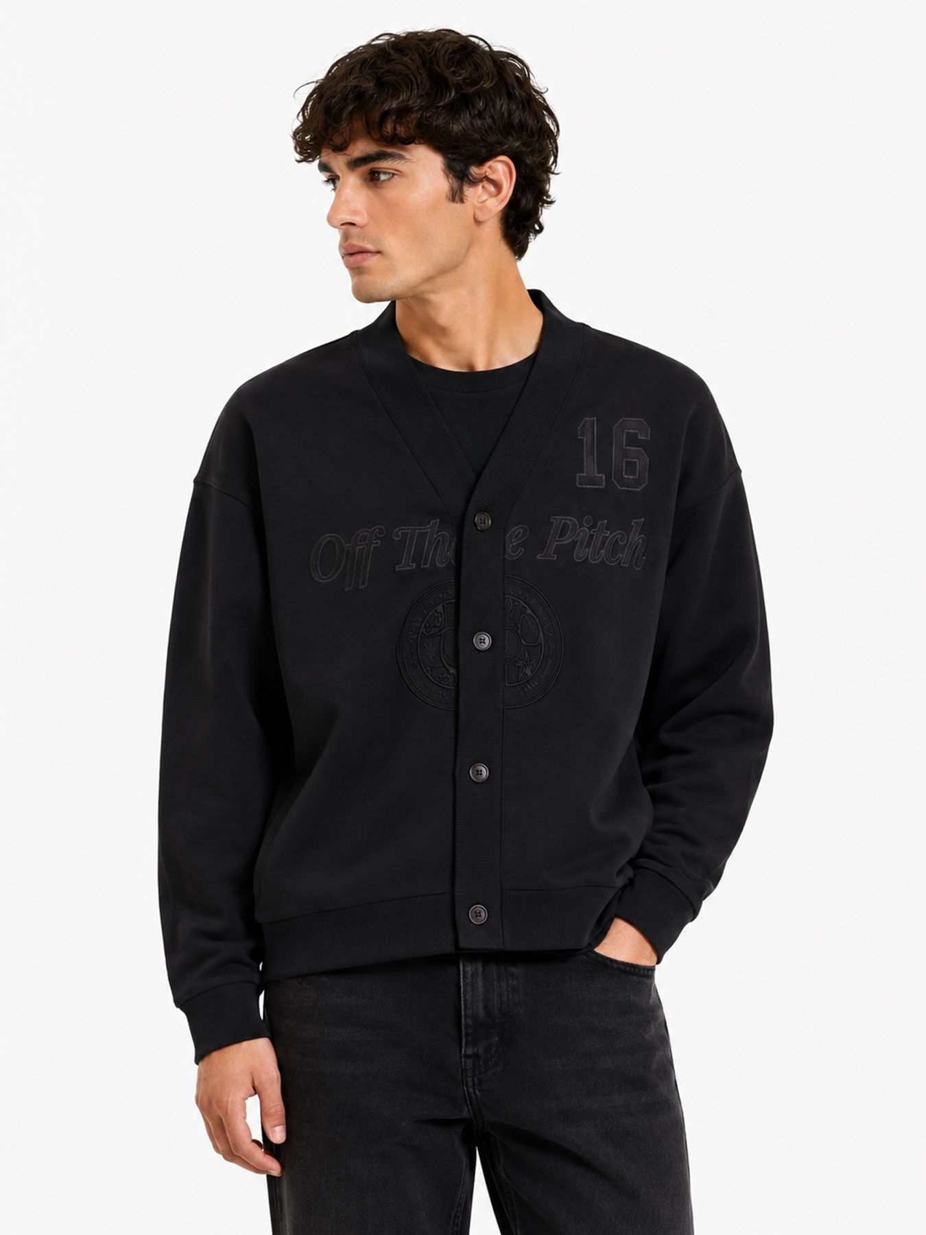 Off The Pitch Campus heritage cardigan Black 00120188-999