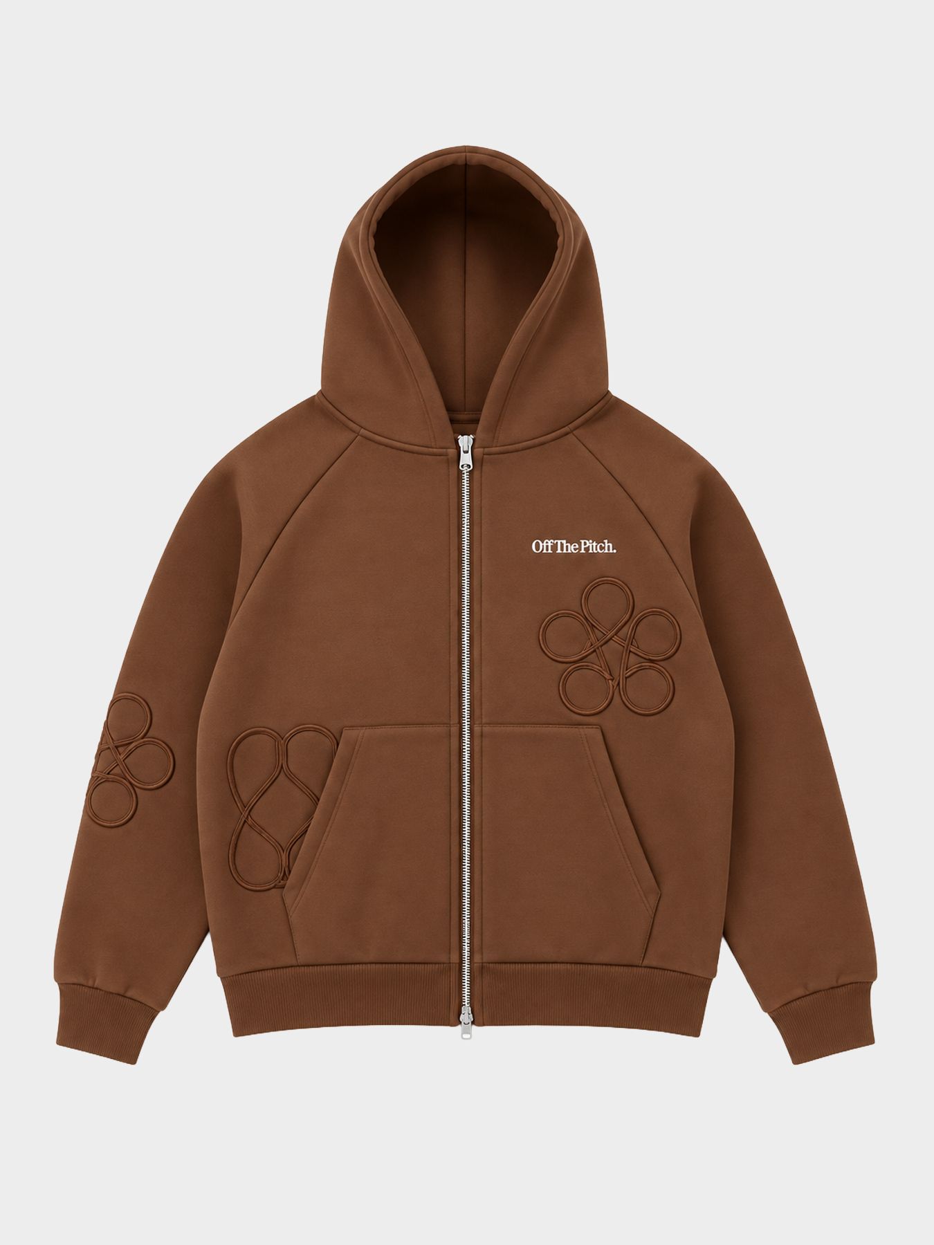 Off The Pitch Symbol zip hood Rusty Clay 00120190-RUCLA