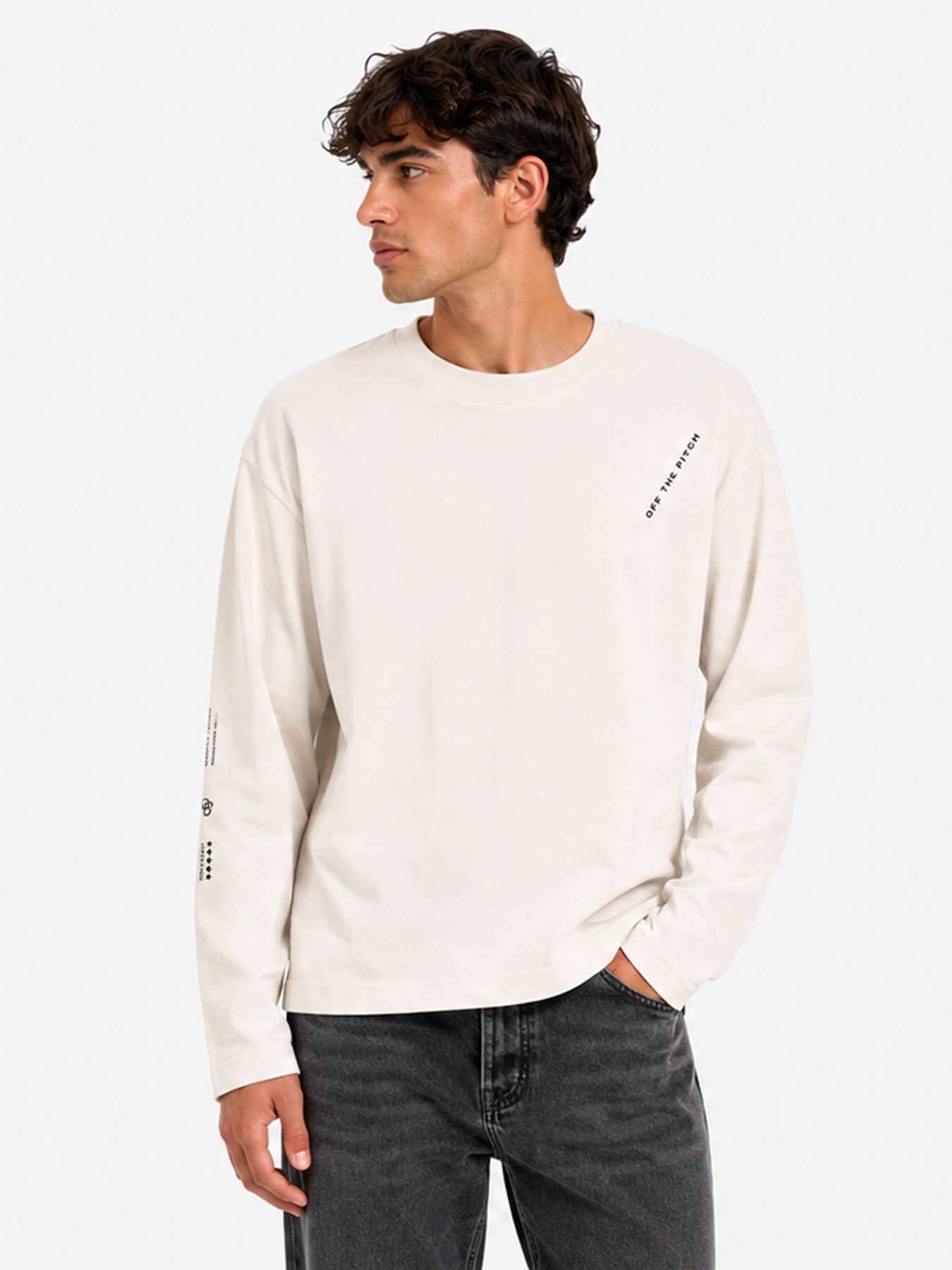 Off The Pitch Arcane long sleeved tee off white 00120192-W2