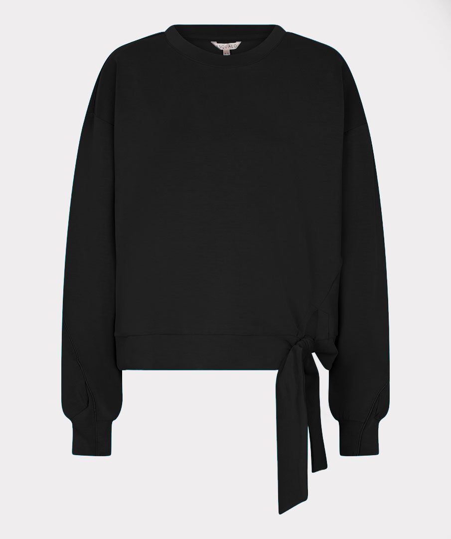 Esqualo Sweater Modal knot detail 000 black 2900170049039