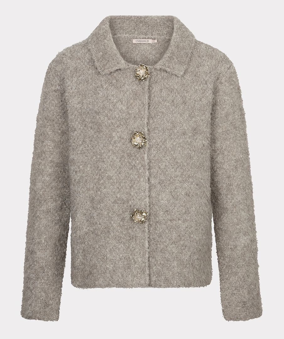 Esqualo Cardigan flower button 040 grey 2900170050066