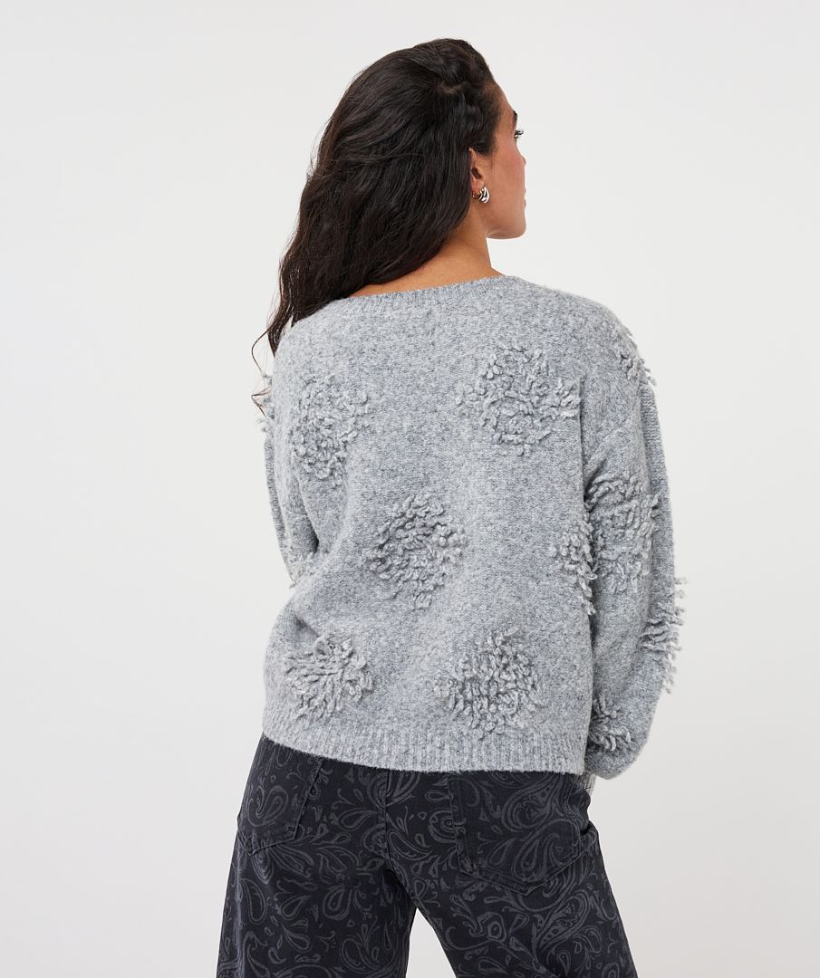 Esqualo Sweater 3D fringes 040 grey 2900170051049