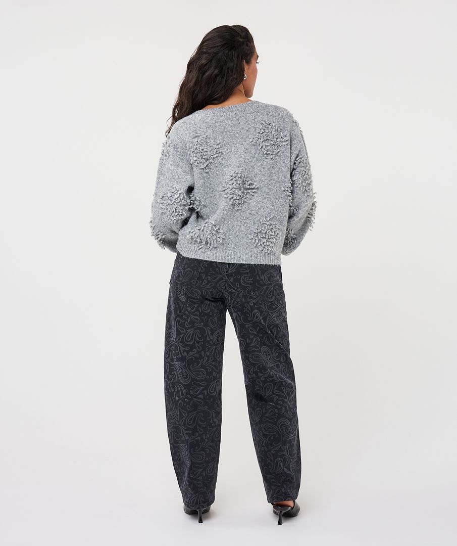 Esqualo Sweater 3D fringes 040 grey 2900170051049