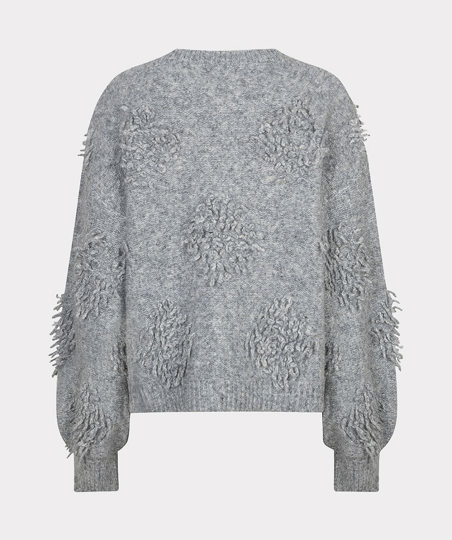Esqualo Sweater 3D fringes 040 grey 2900170051049