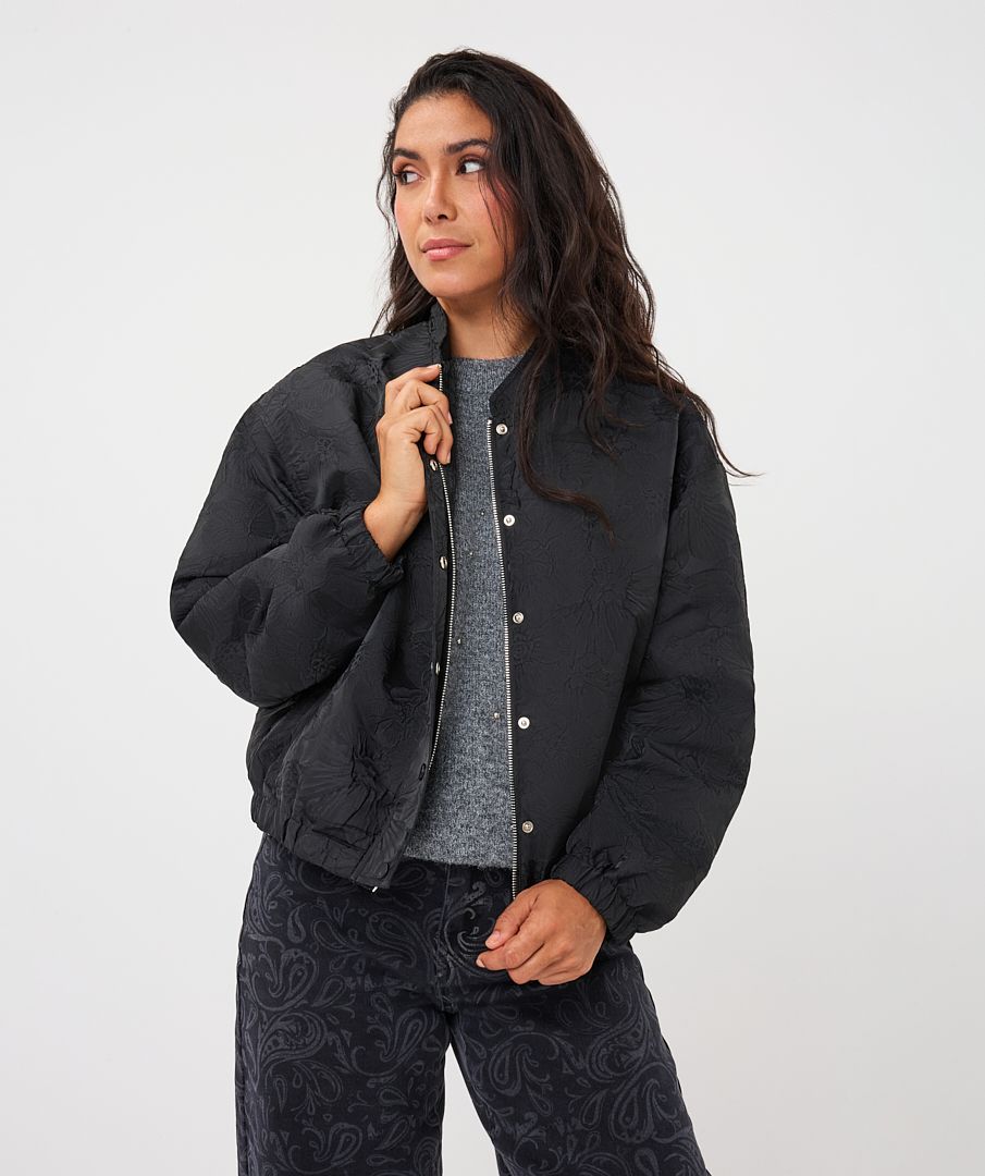 Esqualo Jacket fancy crinkle 000 black 00120321-EKA26009300000021