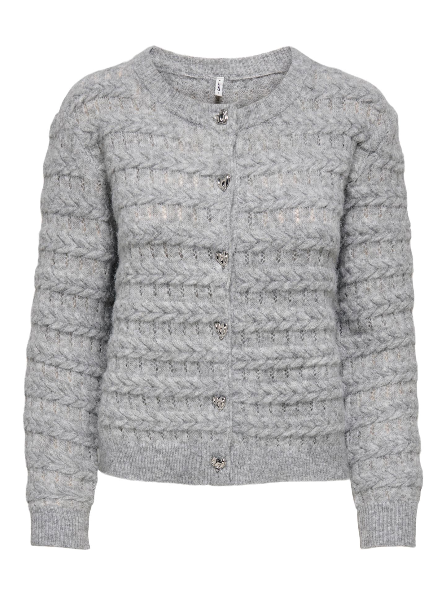Only ONLCABALA LS CABEL CARDIGAN CC KNT Medium Grey Melange/CHECKS 00120323-EKA26011400000761
