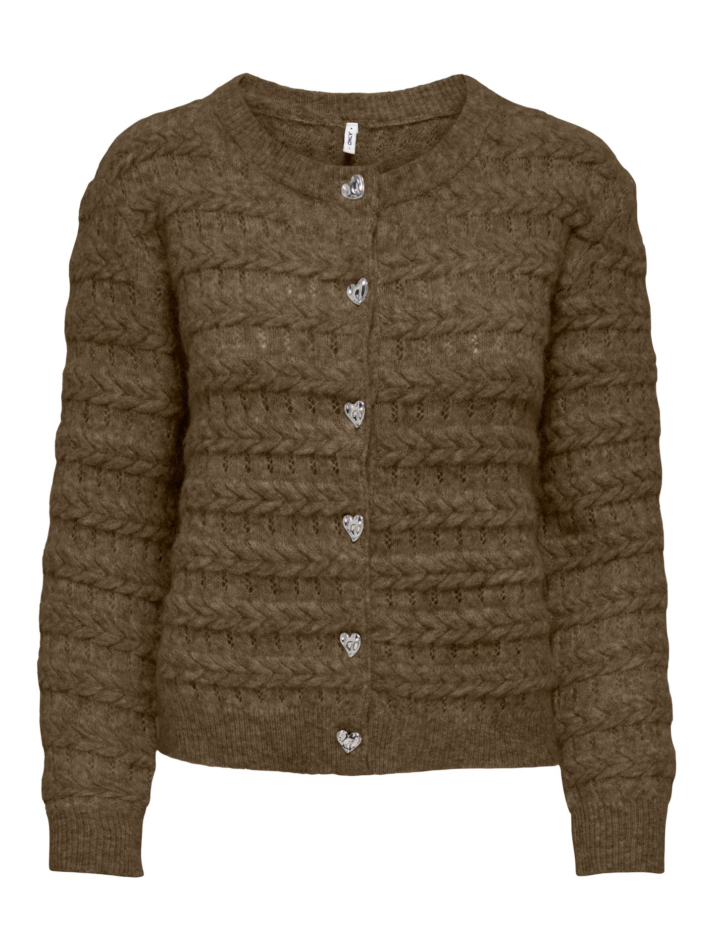Only ONLCABALA LS CABEL CARDIGAN CC KNT Beech/Mel/Silver Heart Button 00120323-EKA26011400003758