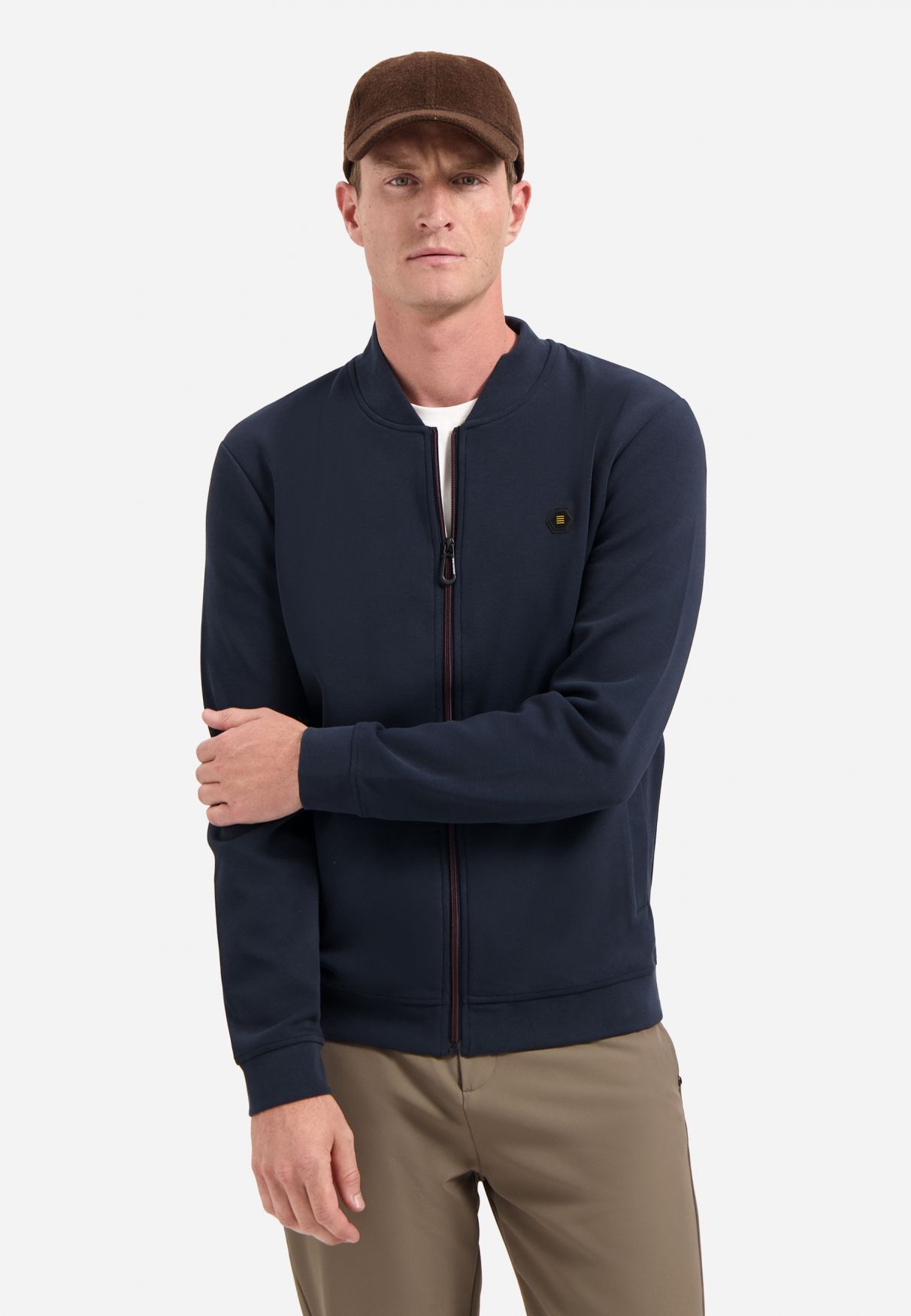 No Excess Sweater Full Zipper Pique Bomber 078 night 00120336-EKA14000100000065