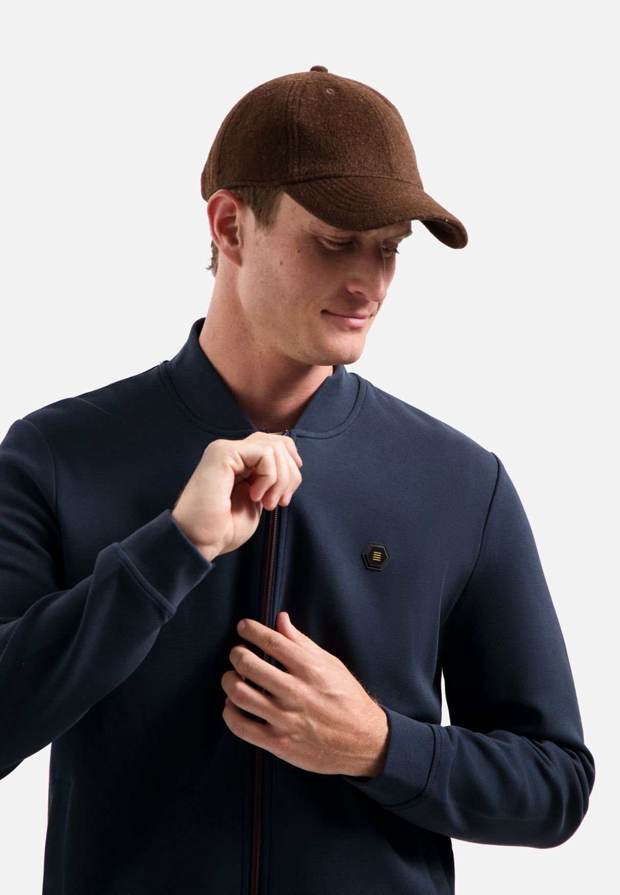 No Excess Sweater Full Zipper Pique Bomber 078 night 2900170071047