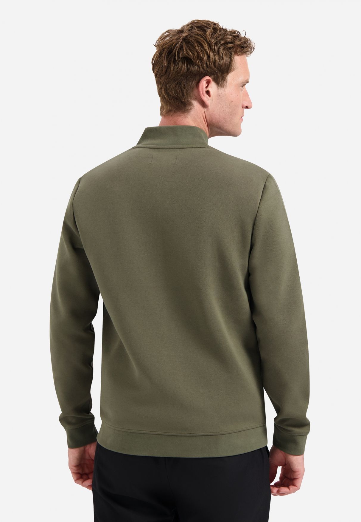 No Excess Sweater Full Zipper Pique Bomber 186 dark moss 2900170072068