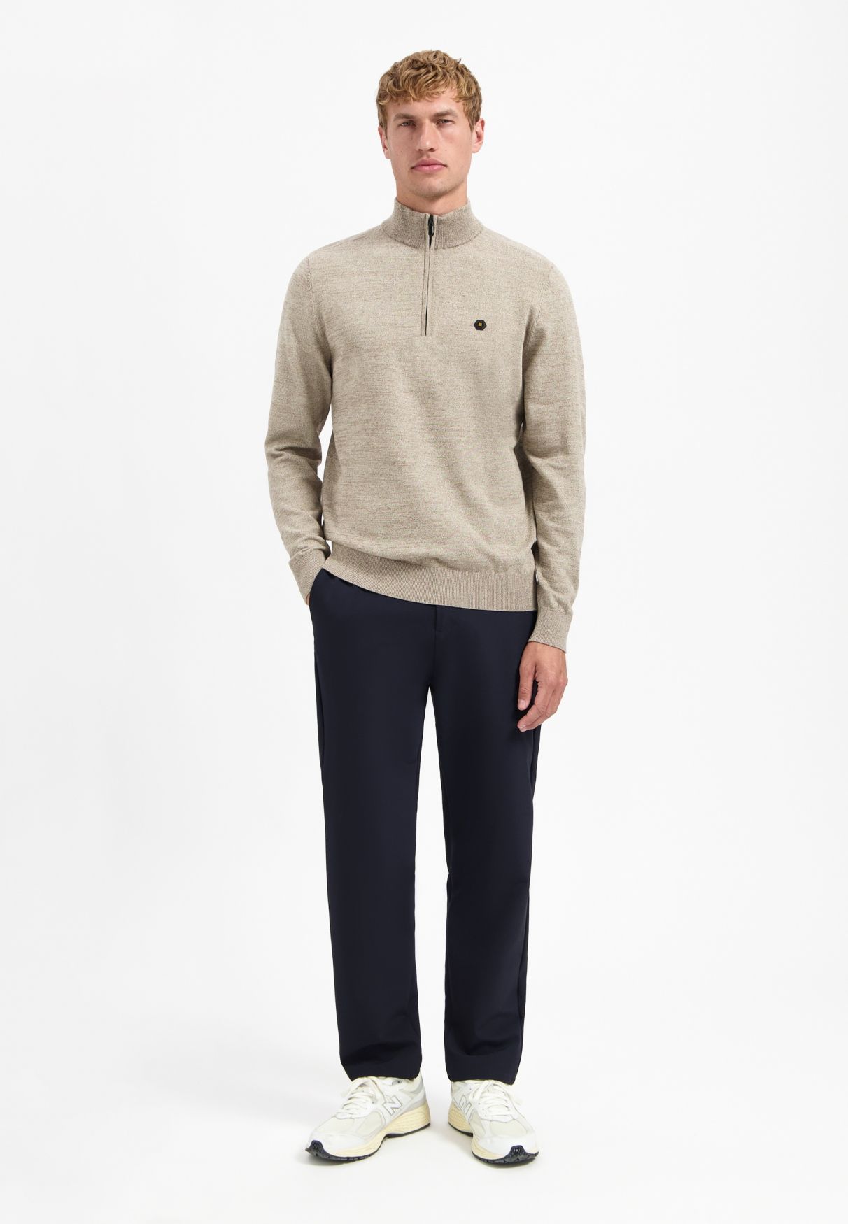 No Excess Pullover Half Zip 2 Coloured Melange 015 sand 2900170073041