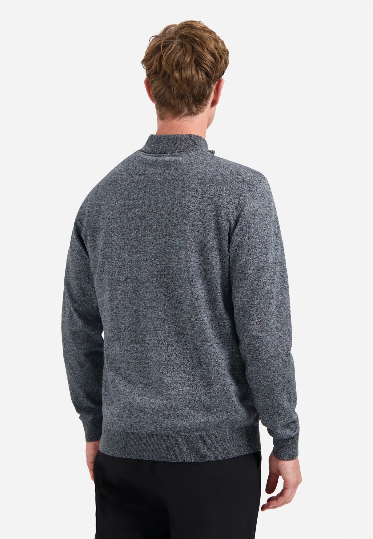 No Excess Pullover Half Zip 2 Coloured Melange 138 dusty blue 2900170074086