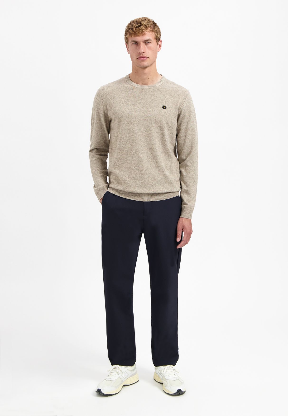 No Excess Pullover Crewneck 2 Coloured Melange 015 sand 2900170075045