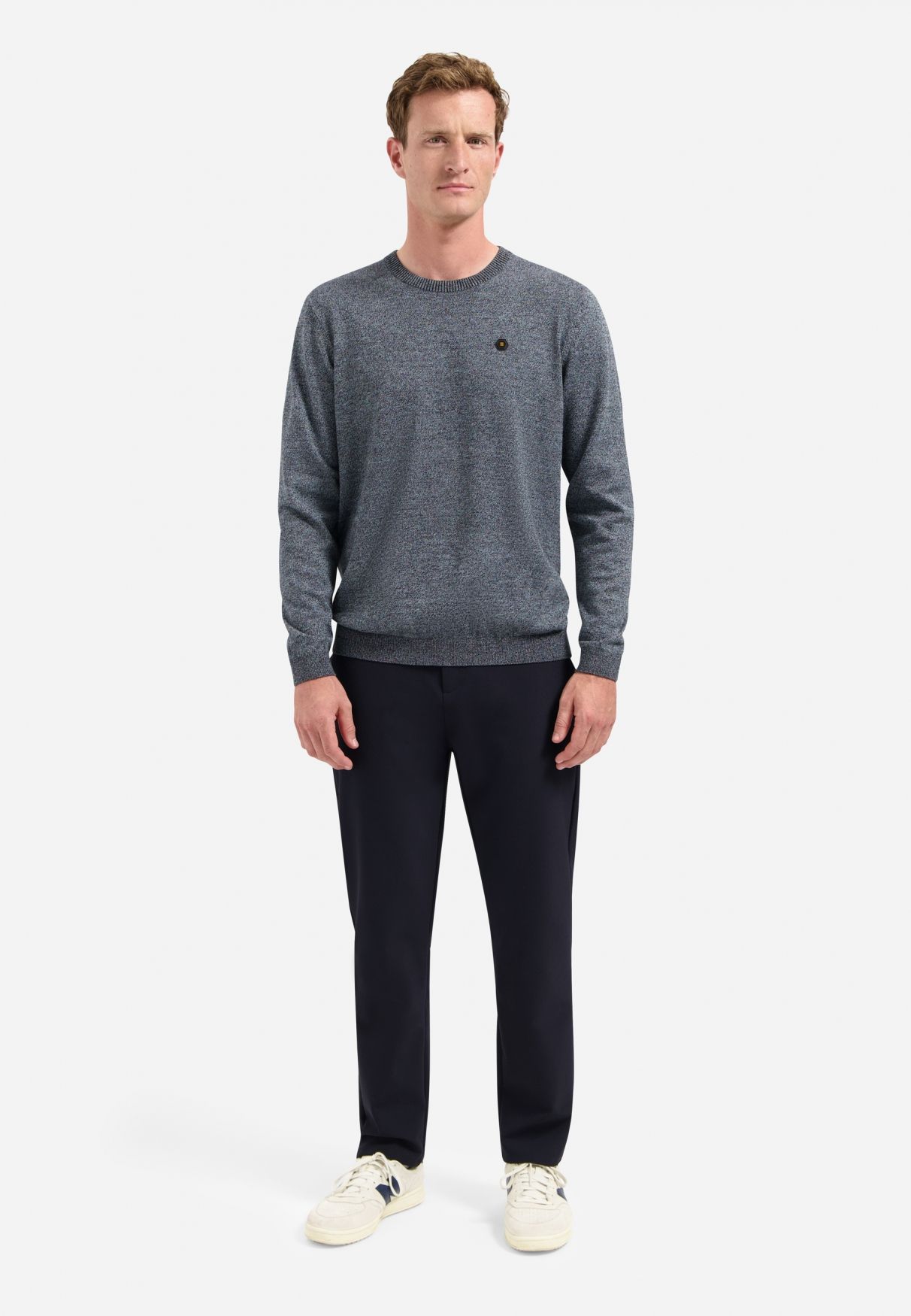 No Excess Pullover Crewneck 2 Coloured Melange 138 dusty blue 2900170076073
