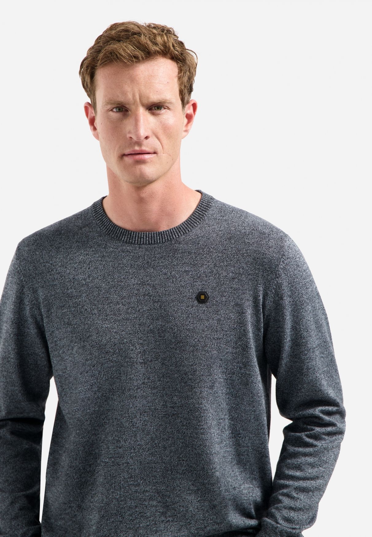 No Excess Pullover Crewneck 2 Coloured Melange 138 dusty blue 2900170076073