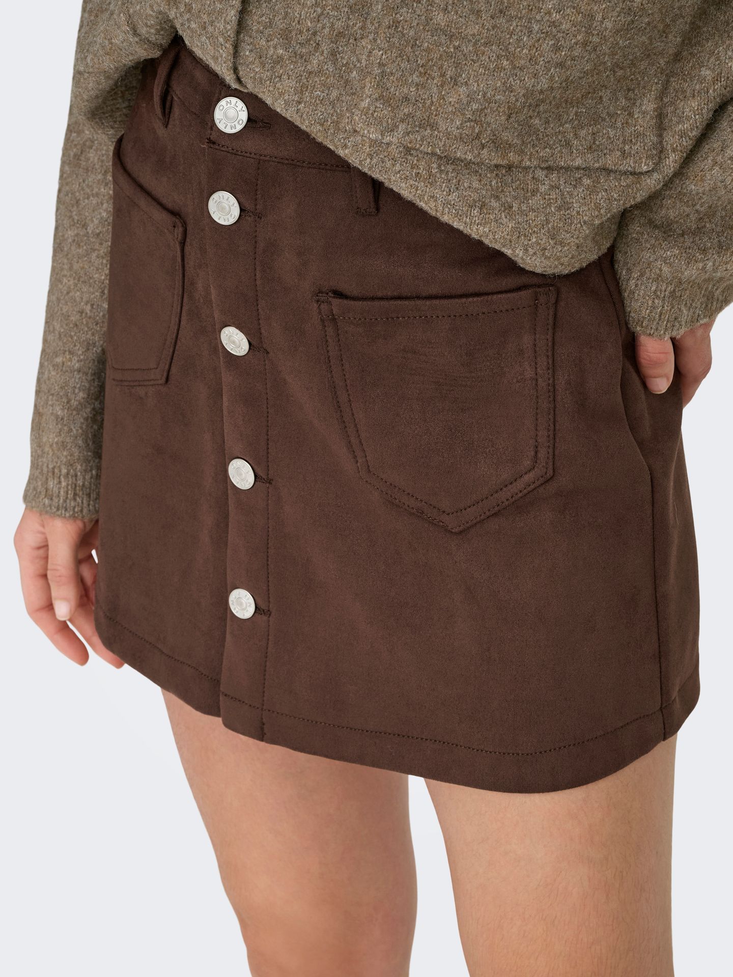 Only ONLAMAZING-STINA FAUX SUE SKIRT PNT Chocolate Torte 2900170079050